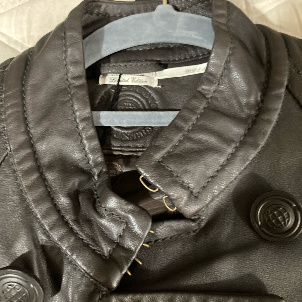 new LEON MAX spectatular Genuine Leather $1198 RETAIL Cape JACKET Brown S28/80 - Picture 9 of 16